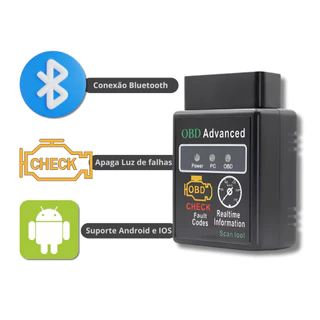 Scanner ELM327 OBD2 Diagnostico Automotivo V1.5 Advanced Bluetooth Android IOS