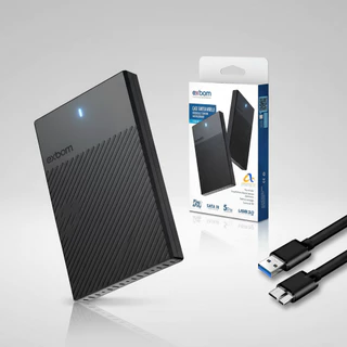 Hd Externo 320gb Exbom Usb 3.0 - P/ Notebook Ps4 Ps5 Xbox Pc Alta Velocidade Slim Ideal Para Jogos E Dados - Preto