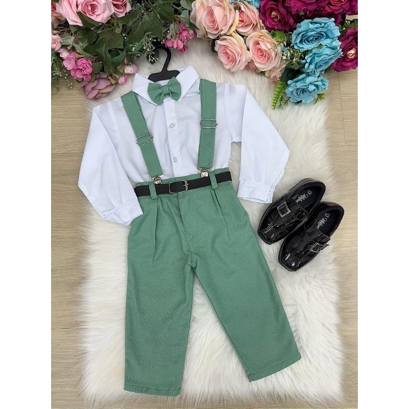 Conjunto Social infantil verde pajem formatura pajen batizado festa ...
