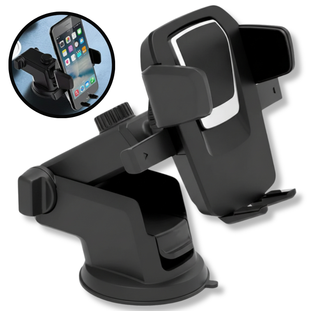Suporte Veicular Para Celular e GPS universal Painel e Parabrisa Com Rotação 360° Antivibração