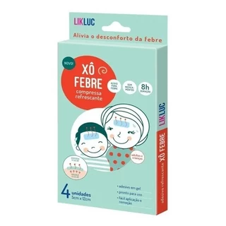 Xô Febre 4 Adesivos Refrescantes em Gel Compressas Alívio da Febre Likluc Xô Febre Xo Febre
