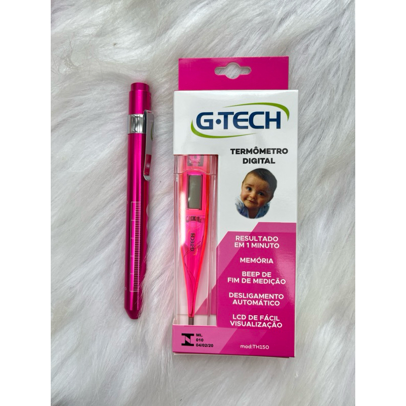 kit Enfermagem saúde lanterna clínica rosa e termômetro clínico rosa ...