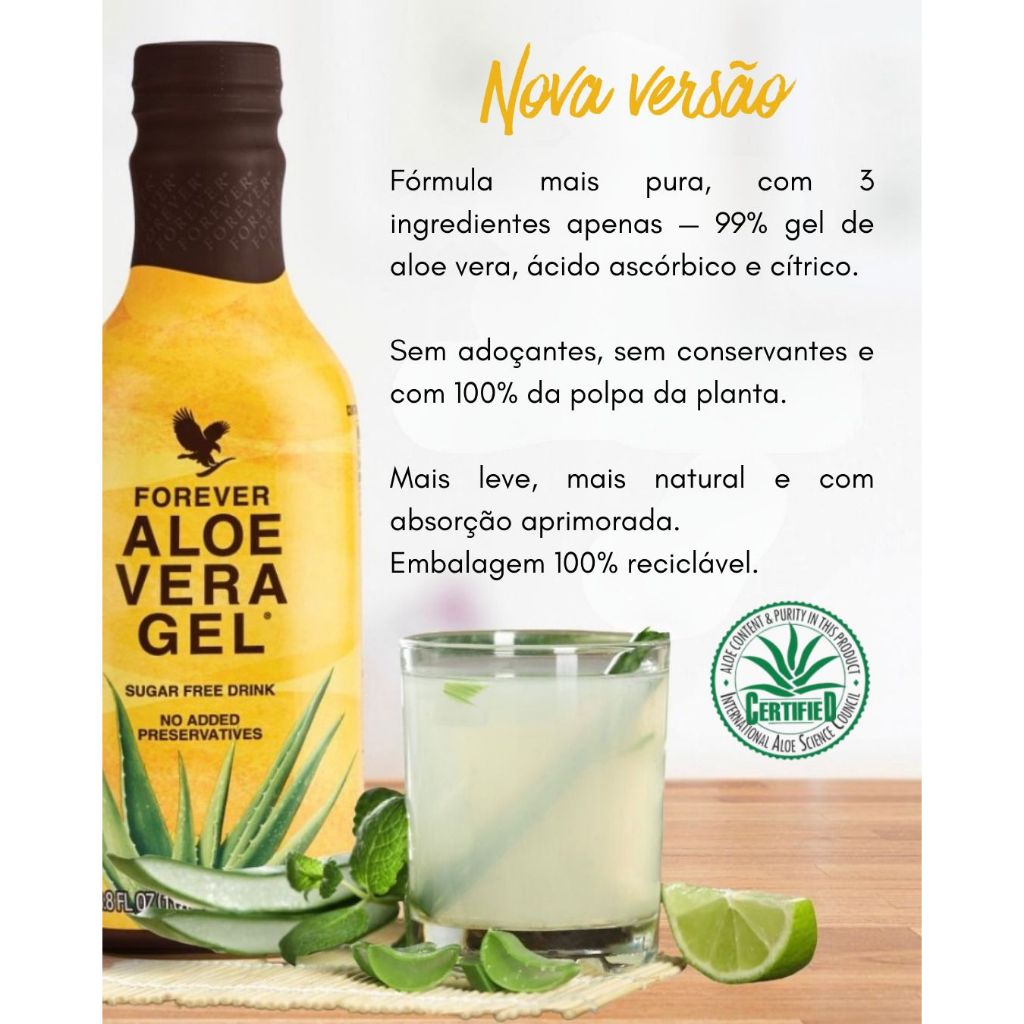Suco Aloe Vera Babosa Gel da Forever Living Detox. ..Natural Puro