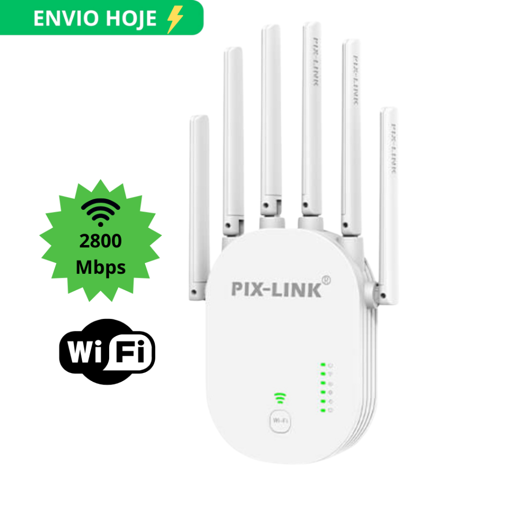 Repetidor e Roteador Wifi 6 Antenas Amplificador De Sinal Longo Alcance ...