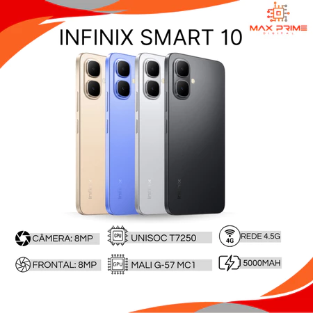 Infinix Smart 10 e Lançamento Infinix Smart 20 4G de 128GB Armazenamento 4GB RAM Bateria 5200MAH Versão global