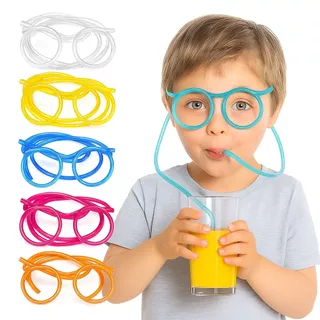 Óculos Canudo Chaves Para Crianças Brinquedo Divertido Coloridos Para Beber Canudo Maluco