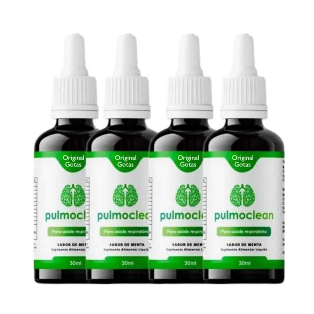 Pulmo Clean 30ml Original - Suplemento Alimentar Natural - 4 Frascos ...