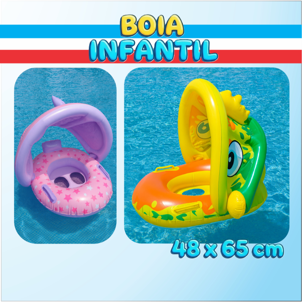 Boia com cobertura infantil inflavel para piscina tipo bote fralda ...