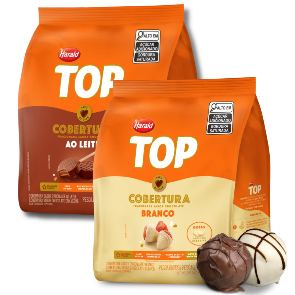 Kit Cobertura Fracionada em Gotas Harald Top – Chocolate Ao 