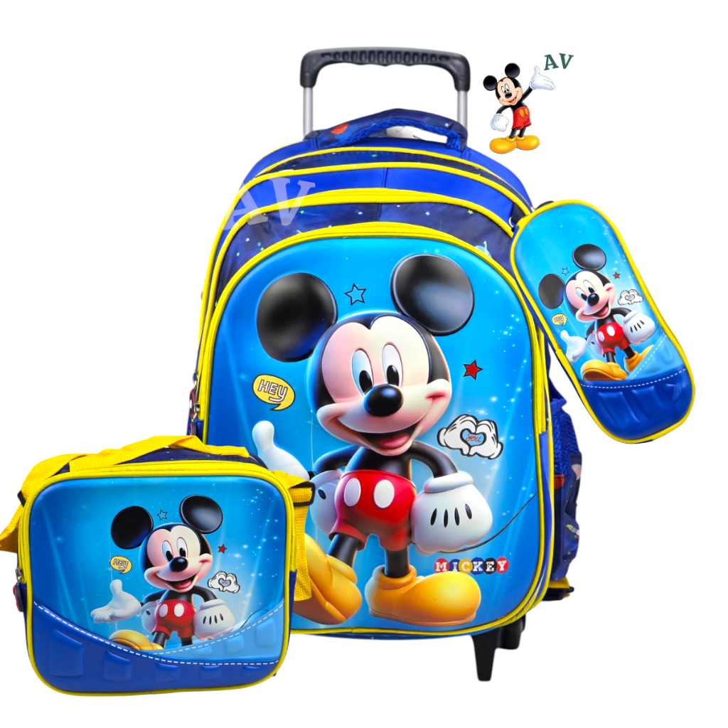 Kit Mochila com rodinha Infantis meninos 3D – Estampas Variadas +🎁 ...