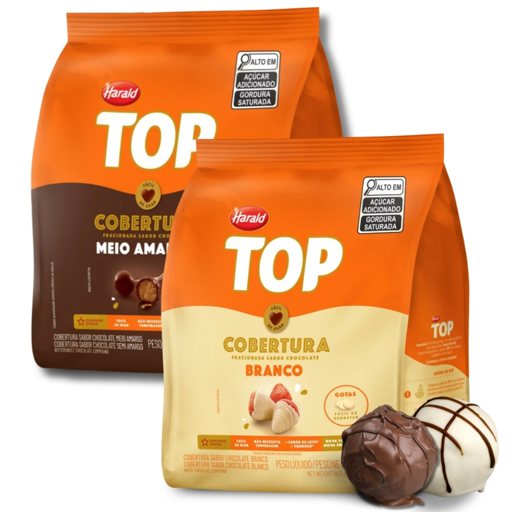 Kit Cobertura Fracionada em Gotas Harald Top – Chocolate Mei