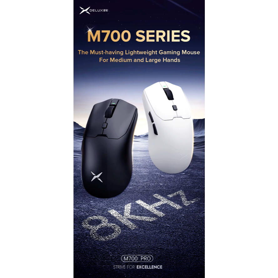 Delux M700 PROPlus Mouse Gamer 8.000 Hz Polling Rate paw3395 26.000dpi ...