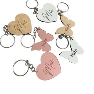 Kits 10/20/30 Chaveiro Dia Das Mães Borboleta Lembrancinha Coração MDF Acrílico em Oferta na Shopee