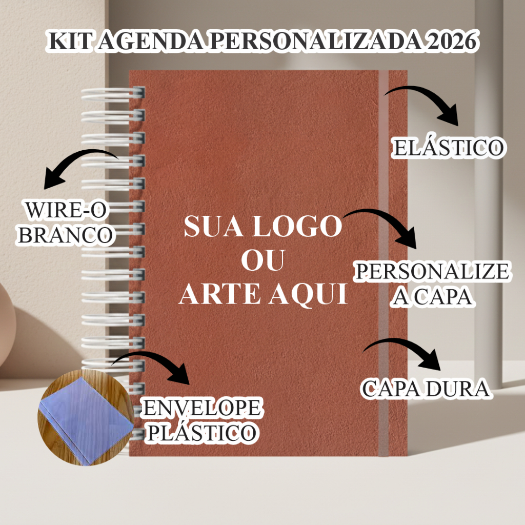 Kit Agendas Personalizada 2026 - Empresa - Escola - Sua Arte ...