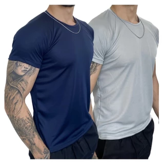 Camiseta Masculina Poliéster Kit 2 Unidades - Leve, Confortável e Estilosa