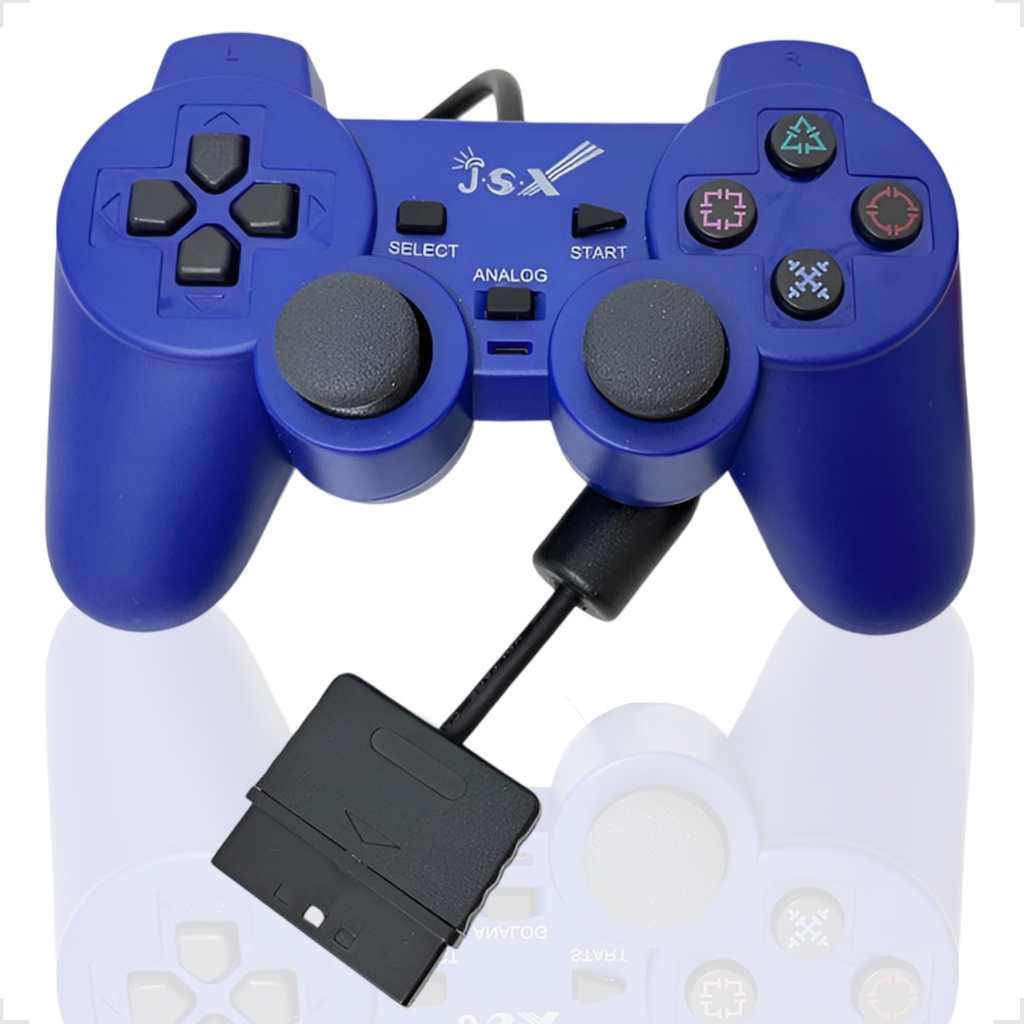 Controle Joystick Analógico Double Shock Com Fio Compatível Psone ...