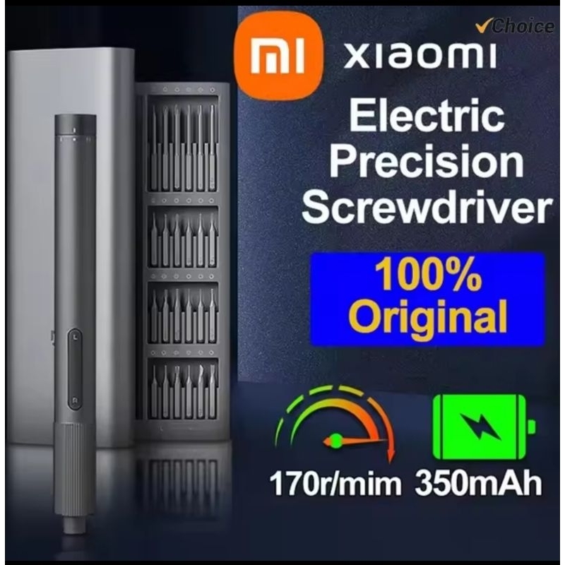 Parafusadeira Eletrica de Precisao Xiaomi 24 Bits Velocidade 170rpm Bateria 350mAh USB C Original