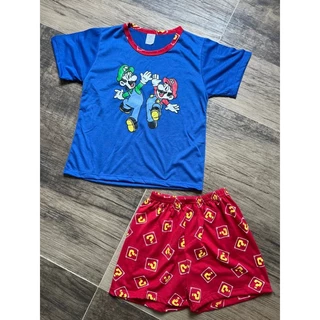 Pijama Mário Menino Infantil Juvenil Temático De Malha Algodão Short em Oferta na Shopee