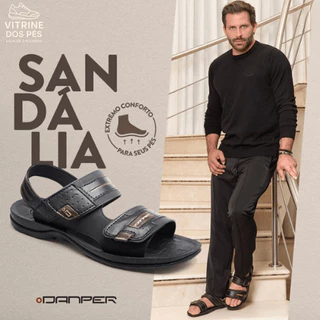 Sandália Masculina Original Confortável Solado Borracha Velcro Motoqueiro Dia a Dia