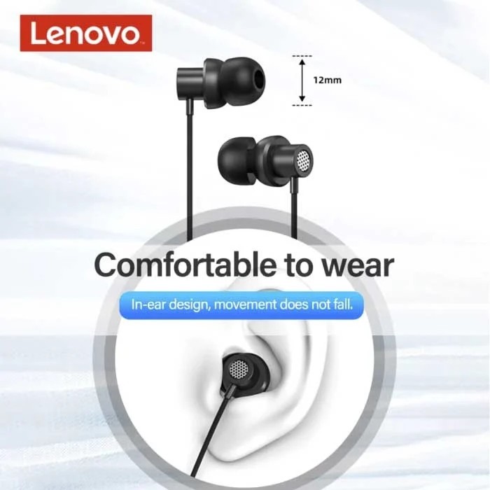 Fones de ouvido ThinkPlus TW13 com microfone - Fones de ouvido com fio e entrada auxiliar de 3,5 mm - Preto