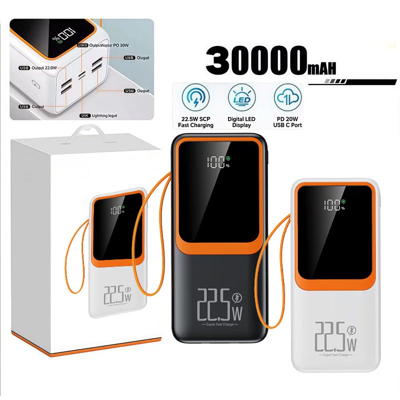 Carregador portátil Power Bank 5000mah/30000mah PD 66W Carregamento rápido
