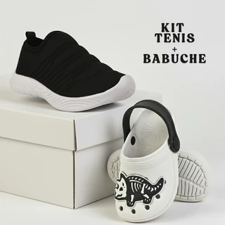 Kit Tênis Infantil Masculino Escolar + Babuche Menino Confortável Leve E Macio