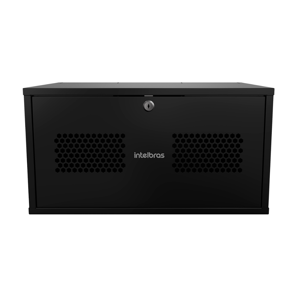 Mini Rack Montado Intelbras 5U MRM 537 19x370MM Parede Rede CFTV Cabeamento Estruturado