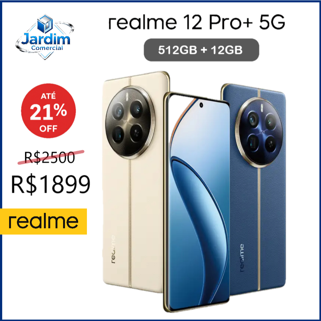 Realme 12 PRO PLUS 5G 512GB/12GB RAM Dual SIM RMX3840 Tela 6.7 NFC Zoom ...