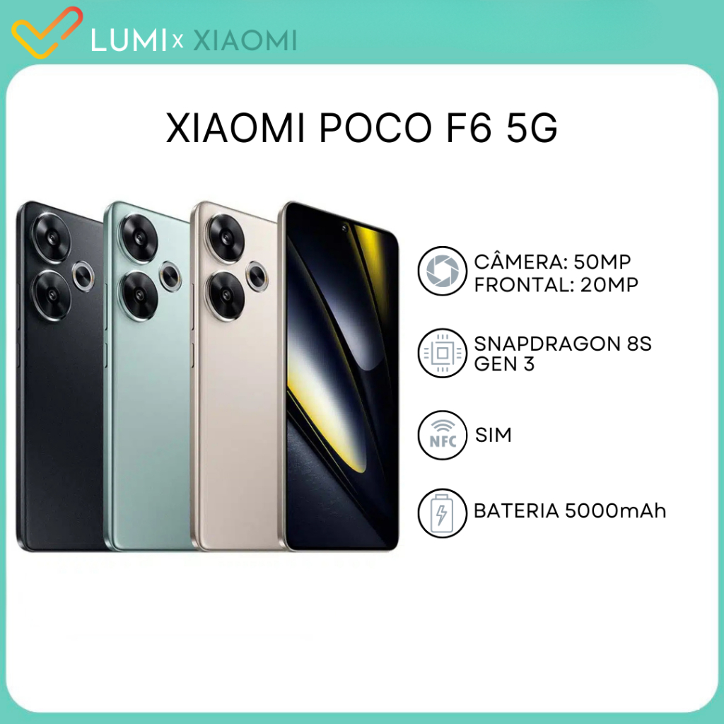 Xiaomi Poco F6 5G (Versão Global) | Câmera de 50MP, Processador