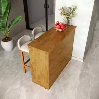 Bancada Alta Cozinha Área Gourmet 109 Cm Rústica Balcão Mesa Bar Design Compacto E Funcional Moderna em Oferta na Shopee