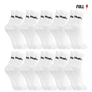 Kit com 10 Pares de Meias Algodão Cano Curto Mash