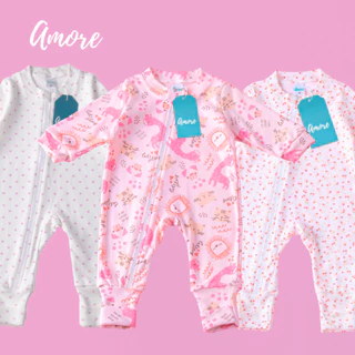 3 Macacões Bebê Amore Mais Vendidos Vira Pé com Zíper Menina 100% Algodão em Oferta na Shopee