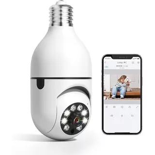 Câmera Segurança Lâmpada Espiã Robô Giratória Wi Fi Com Áudio Full Hd Visão Noturna em Oferta na Shopee