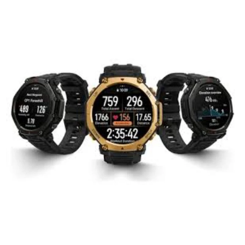 Amazfit T-Rex 3 Pro Ouro Negro 44mm e 48mm Tela Safira 1.5 GPS Residência a Água