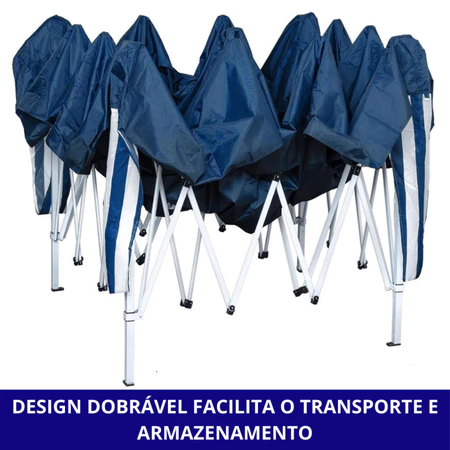 Tenda De Praia Sanfonada Eagle Force Gazebo 3x3 Articulado Pé Aluminio Garagem Carro Piscina