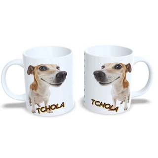 Caneca Meme Cachorro Tchola Estampa Engraçada Viral