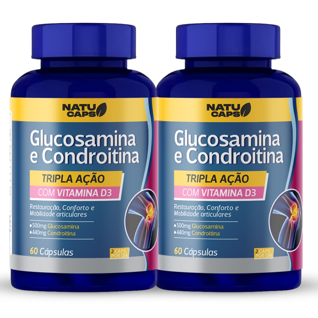 2 Potes de Glucosamina e Condroitina 120 Cápsulas | Flexibilidade e ...