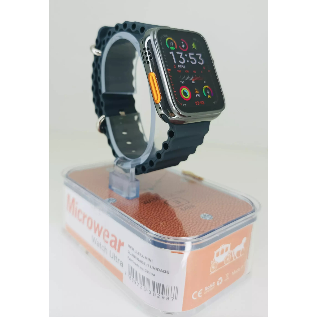 Smartwatch 8 Ultra Mini 3 Preto Microwear GPS Movimento ChatGPT ...