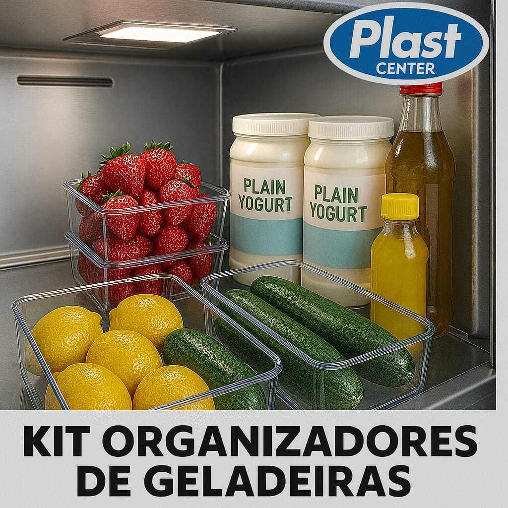 Kit 10 Organizador Acrílico para Frutas, Verduras e Iogurtes – Geladeira