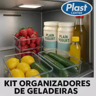 Kit 10 Organizador Acrílico para Frutas, Verduras e Iogurtes – Geladeira
