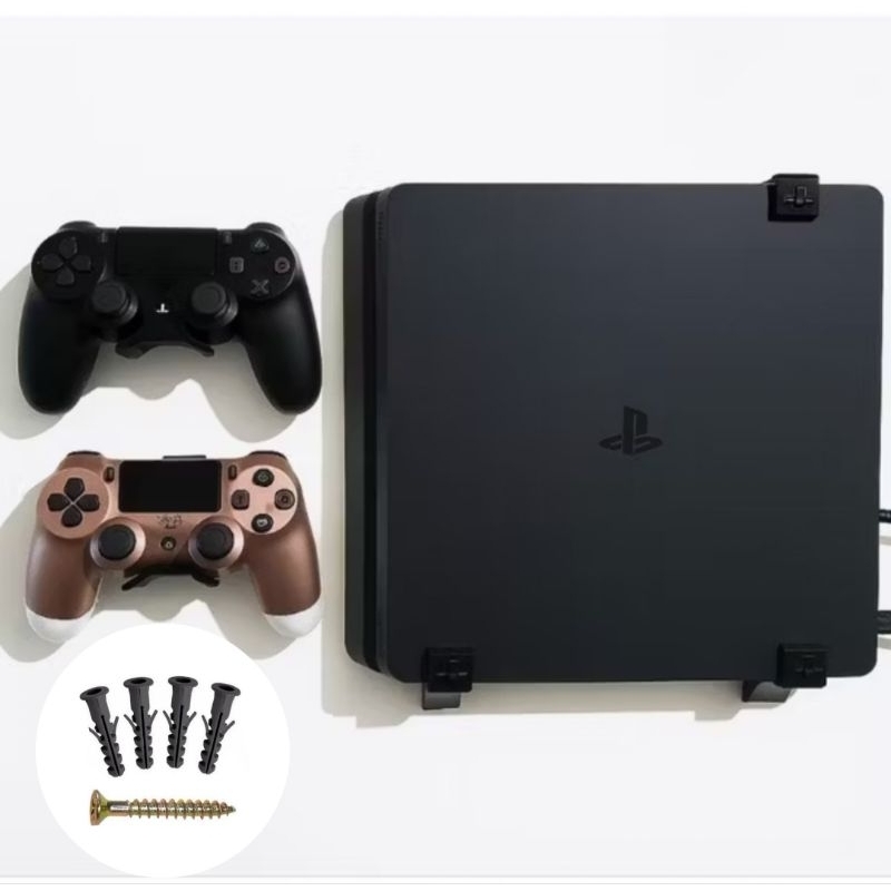 Suporte de parede para PS4 Slim/PRO/Fat + suporte para 2 controles ...