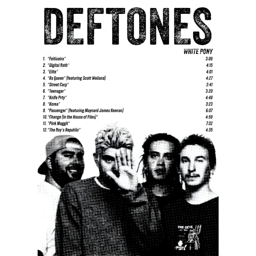 Pôster Banda Deftones – Metal | Tamanho A3 (29x42 cm) | Pôster