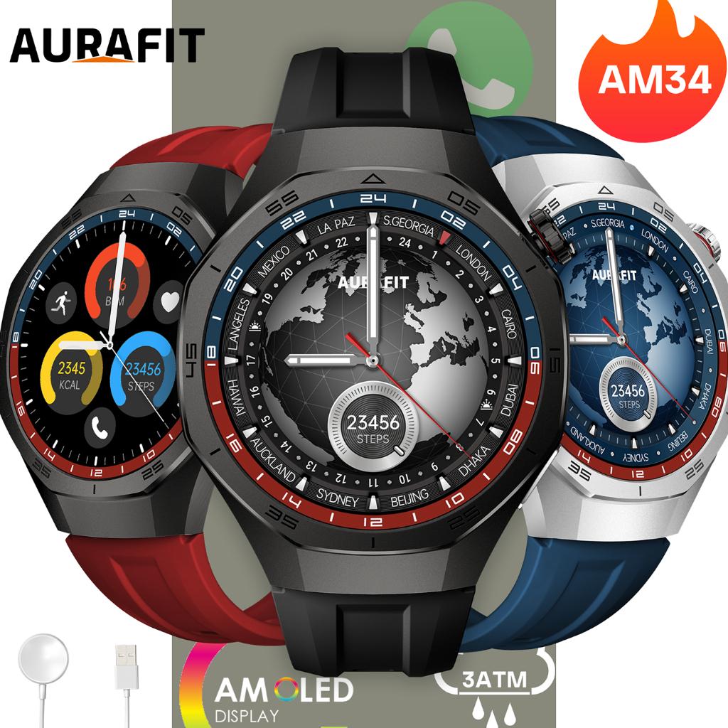 AURAFIT AM34/ ENERGY 3 Reloj Inteligente Hombre: 1ATM Impermeable ...