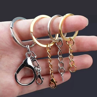 Chaveiro 25-200 peças (com corrente) + elo + Pitão + lagosta - 25 mm prata /Dourado