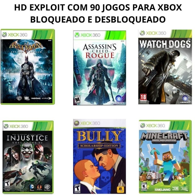 HD EXTERNO EXPLOIT COM 90 JOGOS PARA XBOX 360 BLOQUEADO E DESBLOQUEADO ...