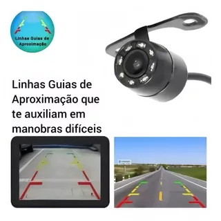 Câmera de Ré - Câmera de Estacionamento Veicular HD 8 LEDs Universal Para Carros - à Prova D’Água