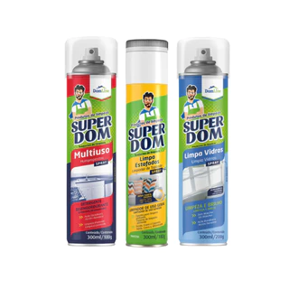 Kit Limpa Estofados+Limpa Vidros+Limpador Multiuso Super Dom em Oferta na Shopee