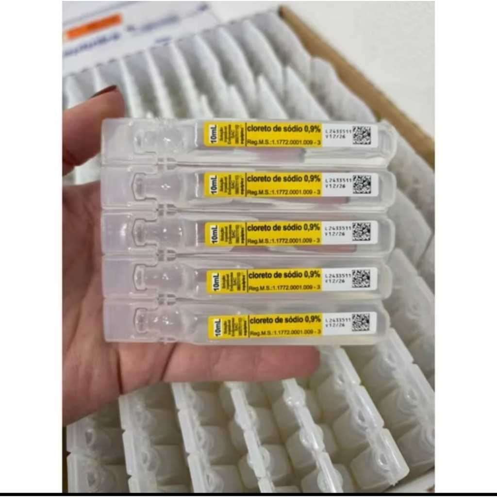 Cloreto de Sódio 0,9% 10 ml – Kit com 100 Unidades | Shopee Brasil