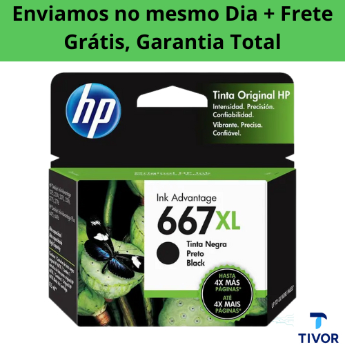 Cartucho HP 667XL Preto Original E Lacrado Compatível Impressoras ...