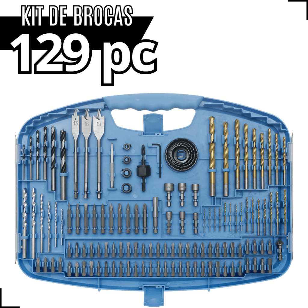 Kit caixa de ferramentas 128 peças GAMMA G19517 profissional azul
